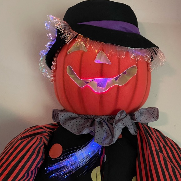 Russ Happy Howlers Halloween - Vintage Fiber Optic, Sound, Jack O Lantern Clown - Picture 12 of 14